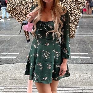 Abercrombie Green Floral Dress